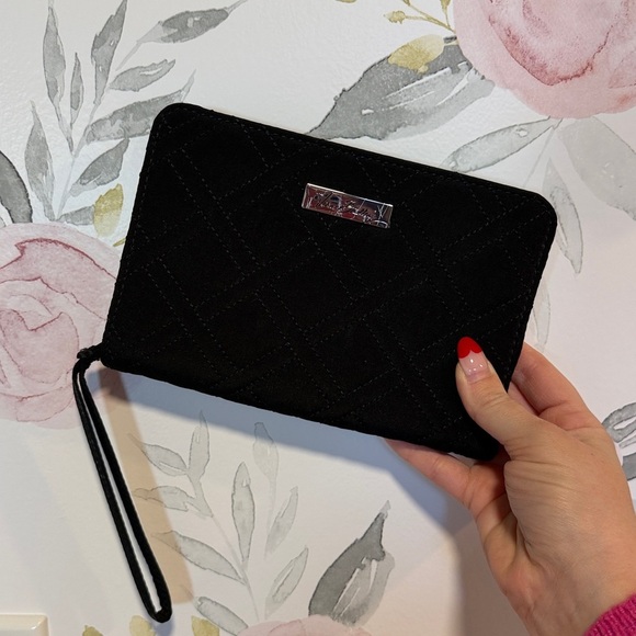 Vera Bradley Handbags - Vera Bradley Black Quilted Wristlet